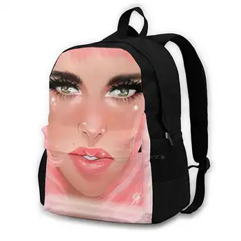 Розовые волосы 2 Школьная сумка большой емкости рюкзак для ноутбука 15 дюймов Juliet