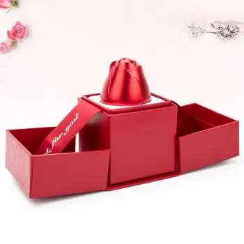 Коробка для ювелирных колец Подарочная коробка Модный Футляр для хранения Свадебная Роза Держатель Ожерелье Дисплей Подарок Ожерелье на День Святого Валентина Подарочные коробки