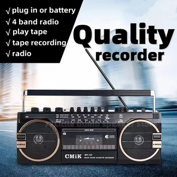 Портативное многополосное радио Old Style Tape Radio 5.0 Bluetooth-плеер USB TF-карта для воспроизведения кассеты MP3-Многофункциональный проигрыватель для записи