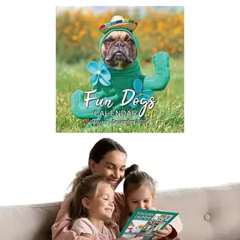 Веселый Собачий календарь на 2024 год Настенный календарь для собак на 2024 год Забавный Настенный Календарь с юмором для друзей, семьи, соседей