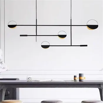 Ретро железная люстра для кухни столовой Металлическая черно-золотая лампа с регулируемыми 4 головками Промышленный дизайнерский кухонный светильник
