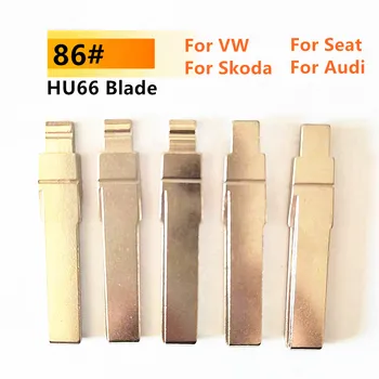 10 шт. Оригинальная металлическая неразрезная заготовка 86 # HU66 с откидным лезвием для дистанционного ключа для VW Passat Bora Seat Skoda для машины KD900
