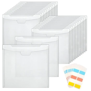 Органайзер для хранения бумаги для вырезок из 24 частей с пряжкой, прозрачный, с 60 ШТ липкими указательными вкладками