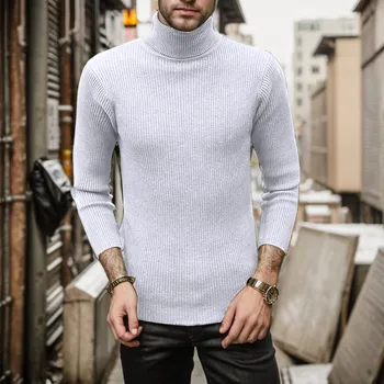 2023 Новый зимний пуловер, мужской пуловер с круглым вырезом, однотонные теплые тонкие свитера с длинными рукавами, мужской свитер, мужская одежда