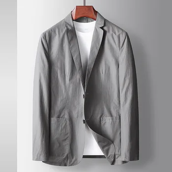 5001-Мужской тонкий повседневный солнцезащитный крем, эластичный маленький костюм весна и осень, однобортная куртка west, летняя рубашка