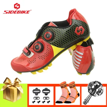Мужская велосипедная обувь Sidebike, обувь для горных велосипедов на подошве из углеродного волокна, Sapatilha Ciclismo, велосипедные кроссовки Mtb, велосипедная обувь Spd