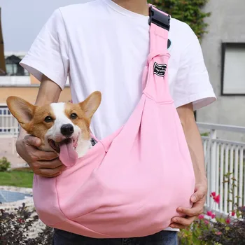 Дышащий Рюкзак для домашних животных, Портативный, через плечо, Однотонный, для прогулок, Дорожный аксессуар