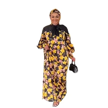 Африканские платья больших размеров для женщин, традиционное длинное платье Макси с круглым вырезом и принтом, платья Анкары, африканская одежда в стиле Дашики