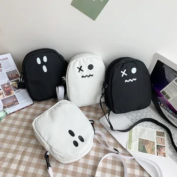 Сумка-призрак, кошелек, Забавная милая женская сумка Ghost Kawaii, мультяшные сумки через плечо Harajuku, сумка Дьявола, сумка-ранец небольшой емкости, кошелек для монет