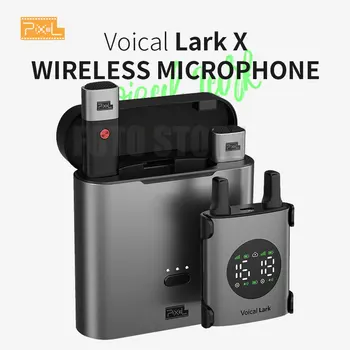 Беспроводная микрофонная система PIXEL Lark X с зарядным чехлом Светодиодный дисплей для телефонов Зеркальная камера Мини Беспроводной микрофон на лацкане