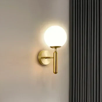 Настенный светильник в скандинавском стиле с одной головкой, Творческая личность, простая современная прикроватная лампа для спальни, фоновые светильники для телевизора