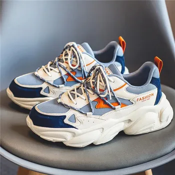 Мужская обувь на платформе, модная повседневная спортивная обувь 2024, сетчатые дышащие кроссовки для бега, Новые уличные нескользящие Tenis Masculino
