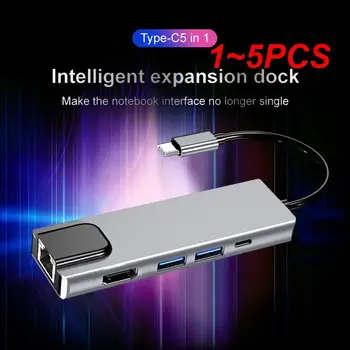 1-5 Шт. Type C к VGA + RJ45 Gigabit Ethernet 4K HDMI-совместимый PD SD TF 3,5 мм Аудио 1080P для Macbook S8 S9 P20 P30 10 в 1