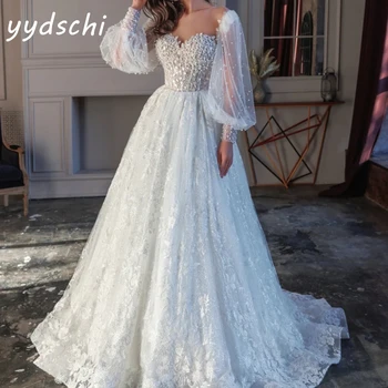 Милая 2023, vestido de novia, Свадебные платья с аппликацией, вырез лодочкой, драпировка Для женщин, простое бальное платье, кружевное свадебное платье