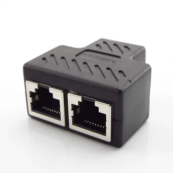 Сетевой разъем от 1 до 2 Способов Сетевой кабель Женский распределитель Сеть Ethernet RJ45 Разветвитель Удлинитель Адаптер C для ноутбука