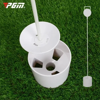 PGM Гольф для гольфа на заднем дворе, ABS Пластиковая тренировочная лунка, флагшток, оборудование для подачи, белые аксессуары Около 500 г 10,5 см