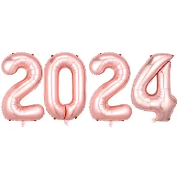2024 Воздушные шары Золотые 40-дюймовые гелиевые шары Эстетичные блестящие Большие универсальные воздушные шары 2024 Майларовые воздушные шары для Нового года