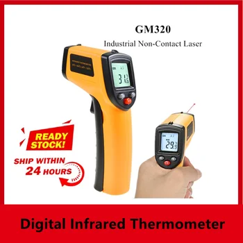 GM320 Ручной бесконтактный ИК-инфракрасный термометр, цифровой ЖК-лазерный домашний Промышленный измеритель температуры, прямая поставка