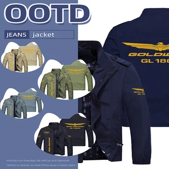 Мотоциклетные куртки для мужчин, пальто, мужская осенняя одежда, Анорак, Мужская одежда большого размера, верхняя одежда Golden Golden Wings, парки для кемпинга