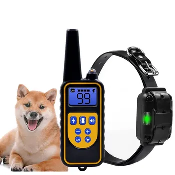 800yd Электрический дистанционный ошейник для дрессировки собак, Водонепроницаемый перезаряжаемый ЖК-дисплей для всех размеров, звуковой сигнал, режим вибрации