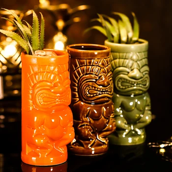 350 мл Чашка Mackay Statue Tiki Cup, керамический креативный коктейль для лица, Гавайский бокал для вина, инструмент для бармена, забавная чашка для напитков со льдом и песком