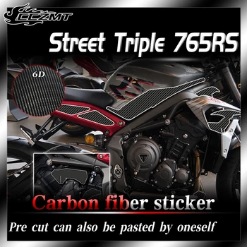 Для Triumph Street Triple 765RS наклейка пленка 6D из углеродного волокна водонепроницаемая защитная наклейка модифицирующие аксессуары