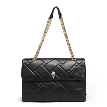 Черная сумка Kurt Geiger, большая маленькая сумка в виде ромба, женская повседневная сумка через плечо из воловьей кожи, женские брендовые сумки из Великобритании, кошелек