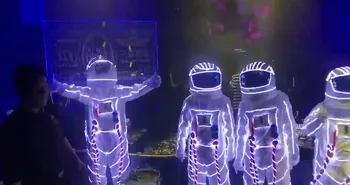 Светодиодное шоу, светящаяся одежда, космический костюм, светящийся костюм астронавта, рождественские костюмы для косплея на Хэллоуин