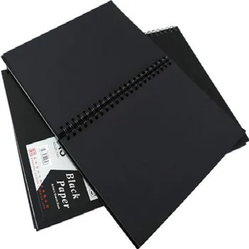 Черная картонная книга формата А4 120 Страниц Черная картонная бумага Внутренняя страница Книга на катушке Граффити Фотоальбом Формата А3 DIY Черный альбом для рисования Блокнот