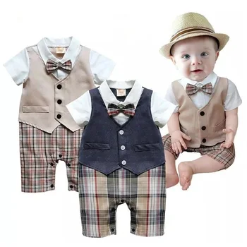 Одежда для мальчиков, смокинг для новорожденных, комбинезоны для новорожденных, Короткая одежда для красивого джентльмена, одежда для бебе, жилет, ботильоны для младенцев