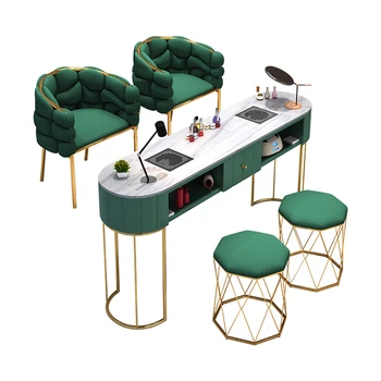 Навсегда установленный маникюрный стол для ухода за ногтями, СПА-салон для ногтей, маникюрный стол и набор стульев