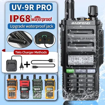 Baofeng UV 9R PRO V1 IP68 Водонепроницаемая Портативная Рация Высокой Мощности Двухдиапазонное Зарядное Устройство UHF VHF Type-C Long Range CB Radio Upgrade UV 9R