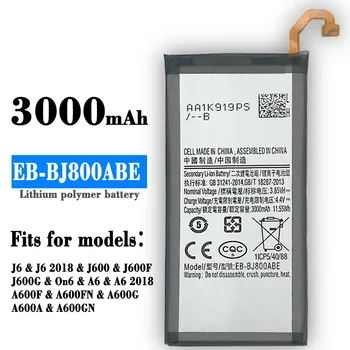 Аккумулятор EB-BJ800ABE для Samsung Galaxy A6 (2018) 3000 мАч SM-A600 A600F Galaxy J6 J600F 600G Высокое качество Batteria