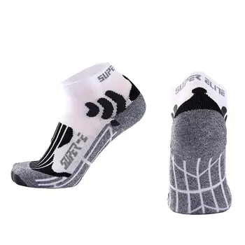 Носки для бега, мужские профессиональные компрессионные противоскользящие дышащие спортивные носки до щиколотки, Нейлоновые баскетбольные спортивные носки