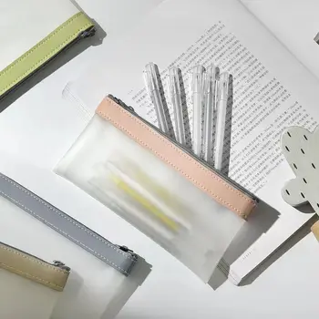Простая прозрачная кожаная Корейская мода INS из ТПУ, сумка для карандашей, чехлы, органайзер для канцелярских принадлежностей, пенал для карандашей, школьный пенал для ручек