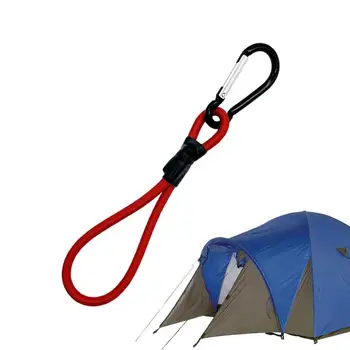 Банджи-шнур с карабином, Сверхпрочные банджи-шнуры, Сверхпрочные ремни, Фиксирующая палатку Эластичная веревка для спальных мешков, палаток, рюкзаков