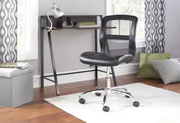 Опоры Кресла из виниловой сетки со средней спинкой Черного цвета С высокой несущей способностью, Прочные, стабильные и долговечные, легко перекатывающиеся ролики Для работы в офисе