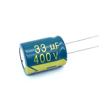 10 шт./лот 33 МКФ высокочастотный низкоомный алюминиевый электролитический конденсатор 400 В 33 МКФ размер 13*18 400 В 33 мкФ 20%