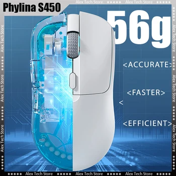 Phylina S450 Беспроводная Игровая мышь Bluetooth 56g Легкая 2,4 g Usb Проводная Paw3395 Геймер киберспорт Scgo/lol/cf Mac/windows Подарок