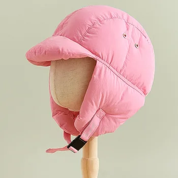 Корейская модная ретро-шапка-бомбер с защитой ушей для мужчин и женщин, летающие шапки, зимние теплые шапочки для верховой езды и катания на лыжах на открытом воздухе