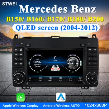 Android 12 Для Mercedes Benz B150 B160 B170 B180 B200 Автомобильный Радио Мультимедийный Плеер GPS Навигация Беспроводной Carplay QLED Экран