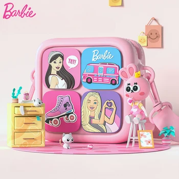 Оригинальная розовая сумка Barbie, квадратная сумка Kawaii, Мультяшная Регулируемая Водонепроницаемая детская сумка-мессенджер для девочек