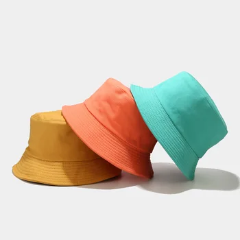 Хлопковая летняя цветная обратимая шляпа-ведро