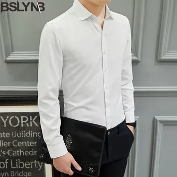 Формальная Деловая Стильная Мужская Классическая Рубашка С Длинным Рукавом Man Smart Casual White Shirt