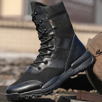 Мужская рабочая обувь SFB Light, мужские армейские ботинки в стиле милитари, водонепроницаемые тактические ботинки на шнуровке, модные мотоциклетные ботинки с сеткой