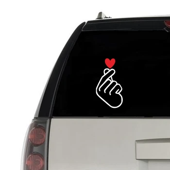 Виниловая наклейка KPOP Finger Heart Love, декор окна автомобиля, Милые наклейки для ноутбуков для Apple MacBook Air / Pro