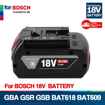 Новый литий-ионный аккумулятор 18 В 10Ач для резервного копирования электроинструмента Bosch 18 В 6000 мАч Портативная сменная индикаторная лампа BAT609