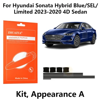 Защита Кромки Двери ZHUAIYA Дверная Ручка Чашка Защитная Пленка Для Краски TPU PPF Для Hyundai Sonata Hybrid Blue/SEL/Limited 2023-2020 4D