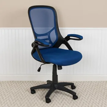 Эргономичный офисный стул с высокой сетчатой спинкой, поворотный Офисный стул с поясничной поддержкой, откидывающиеся подлокотники, мебель для дома, компьютер с фиксацией наклона/ натяжением наклона