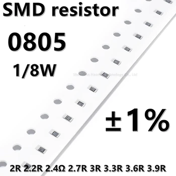 (100шт) высококачественный резистор 0805 SMD 1% 2R 2.2R 2.4Ω 2.7R 3R 3.3R 3.6R 3.9R 1/8 Вт 2.0 мм * 1.2 мм